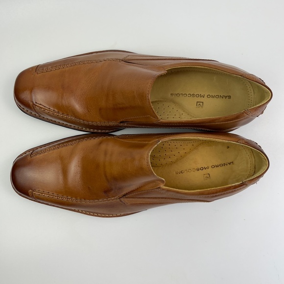 Sandro Moscoloni Tan Ambrose Size 12 Slip On Mens Leather Shoes Width D - Picture 5 of 12